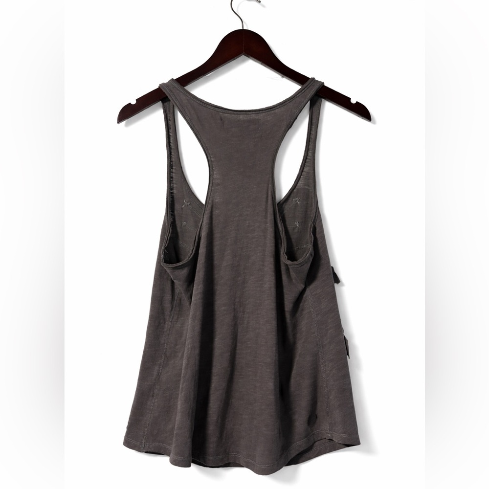 Women's Ruffled Racerback Tank Top - Gray - Picture 4 of 5